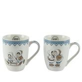 Kitchen Goods Porcelain Mug 10cm - White/Blue (2 Assorted)